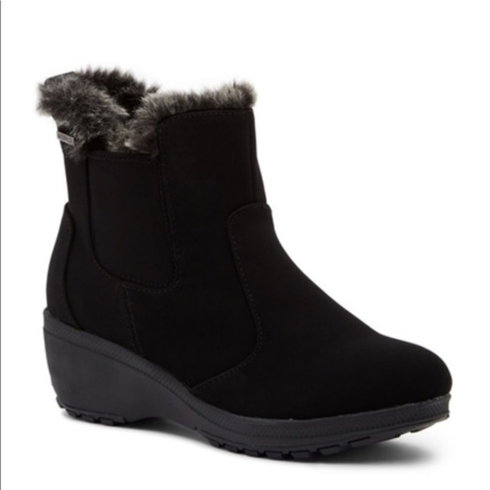 KHOMBU FAUX FUR BLACK BOOTIES JW2938 (R2)